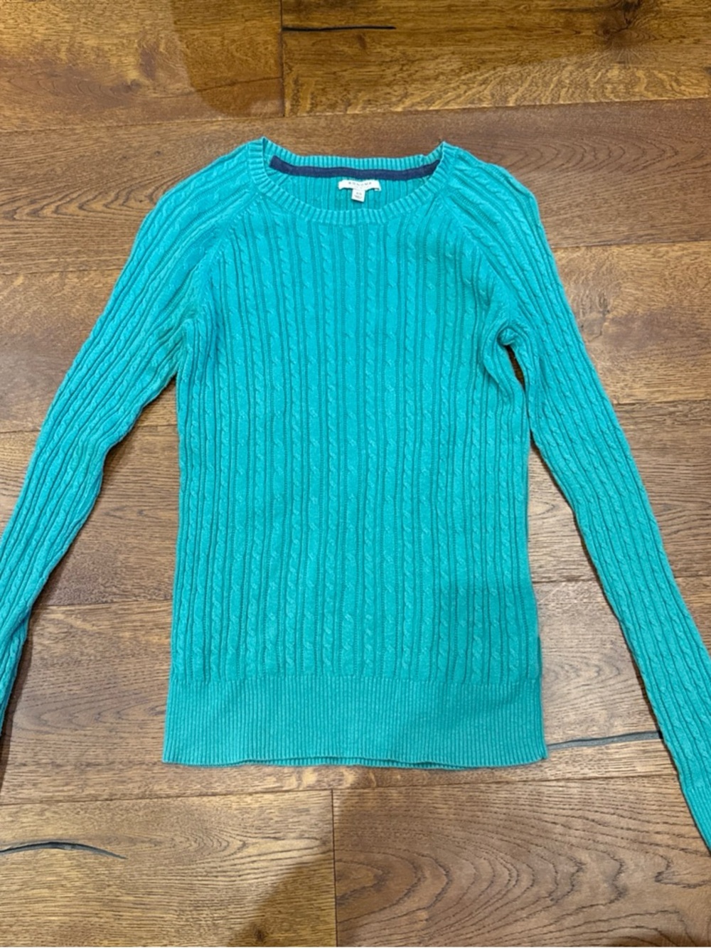 Women's Cable Knit Crewneck Sweater‎ - Teal